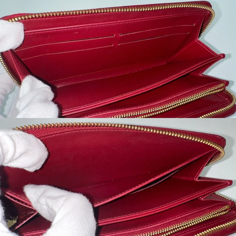 Louis Vuitton Vernis Red Zip-Around Wallet